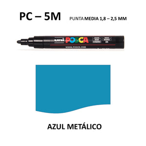Ideas y Colores - Rotuladores Posca PC-5M Azul Met&aacute;lico