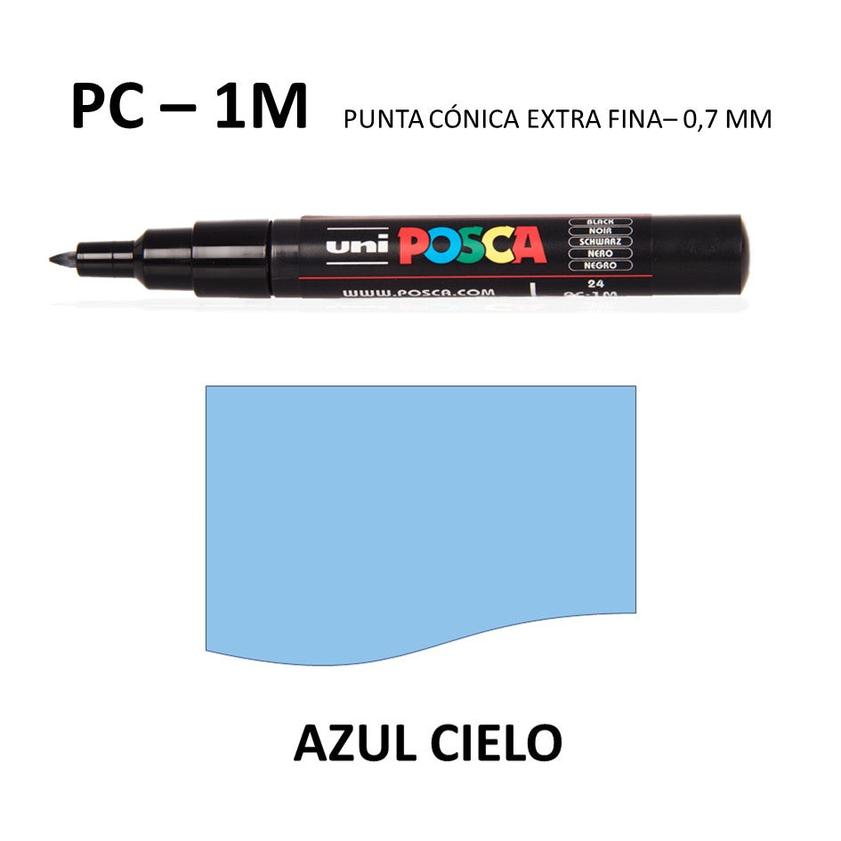Marcador Posca Pc-1m Punta Extra Fina Color Blanco Y Negro POSCA