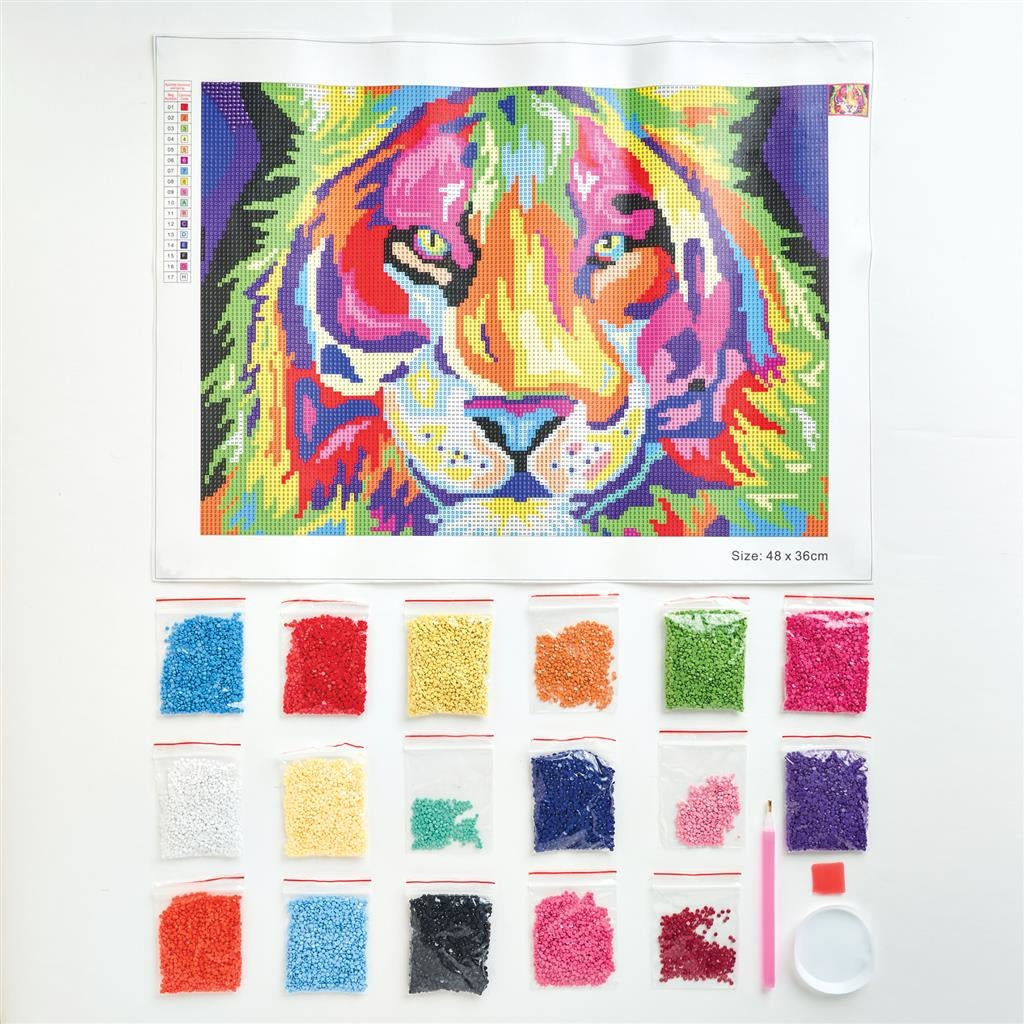 Kit Completo - Pintura em Diamantes - Tigre 3D