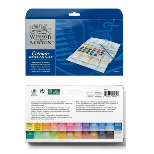 Ideas y Colores - Caja Acuarela 1/2Godet  Winsor &Newton 24 Colores