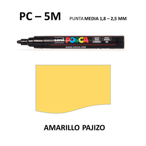 Ideas y Colores - Rotuladores Posca PC-5M Amarillo Pajizo