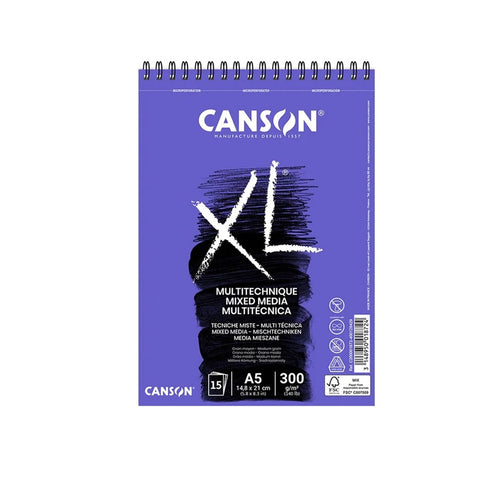Ideas y Colores - Bloc A5 15 hojas Canson XL 300g Multitécnicas