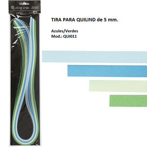 Ideas y Colores - Papeles para Quilling de 5 mm. Azules y Verdes