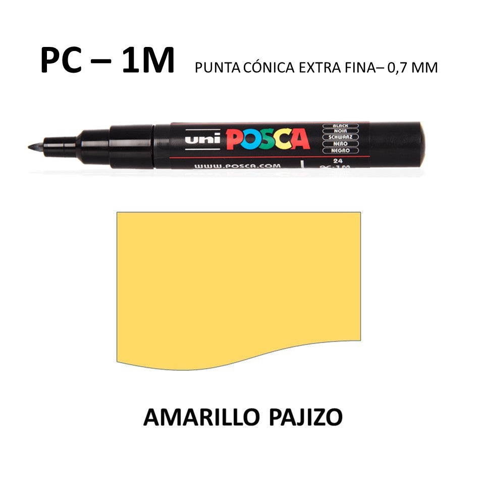 Ideas y Colores - Rotuladores Posca PC-1M Amarillo Pajizo