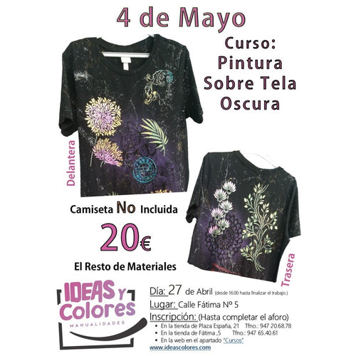 Ideas y Colores - Curso Camiseta Negra 4 Mayo