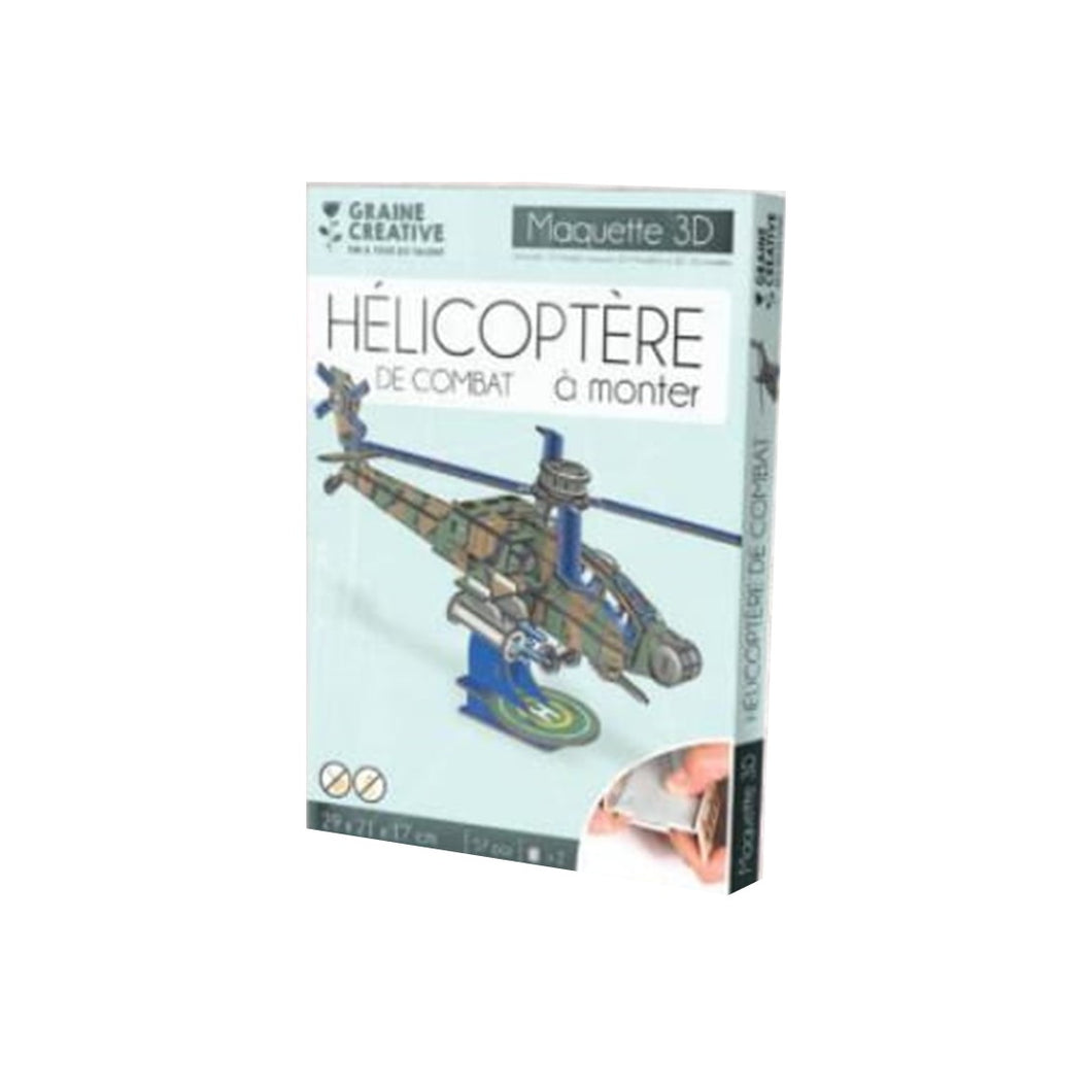 Ideas y Colores - Kit Maqueta 3D "Helicóptero de Combate"