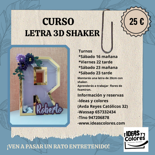 Ideas y Colores - Curso Letra 3D Shaker