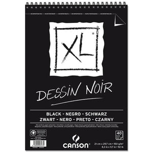 Ideas y Colores - Bloc A4 40 hojas Canson XL Black Fino 150g Negro