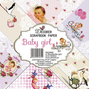 Ideas y Colores - Block Papeles &quot;Baby Girl&quot; 20x20