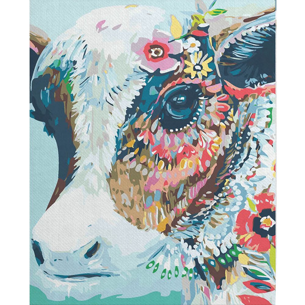 Ideas y Colores - Kit Pintar por Nº Oleo "Vaca Pop Art"