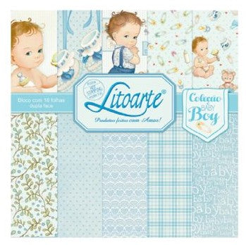Ideas y Colores - Block 18 Papeles "Baby 2 Boy " 12"x12"