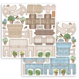 Block 10 Papeles "Kit de papel 3D Casa de jardín romántico" 12"x12"